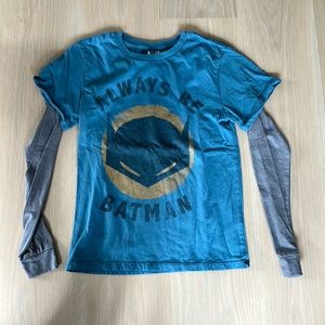 Junk Food Batman long sleeve layered tee size 6/7/8
